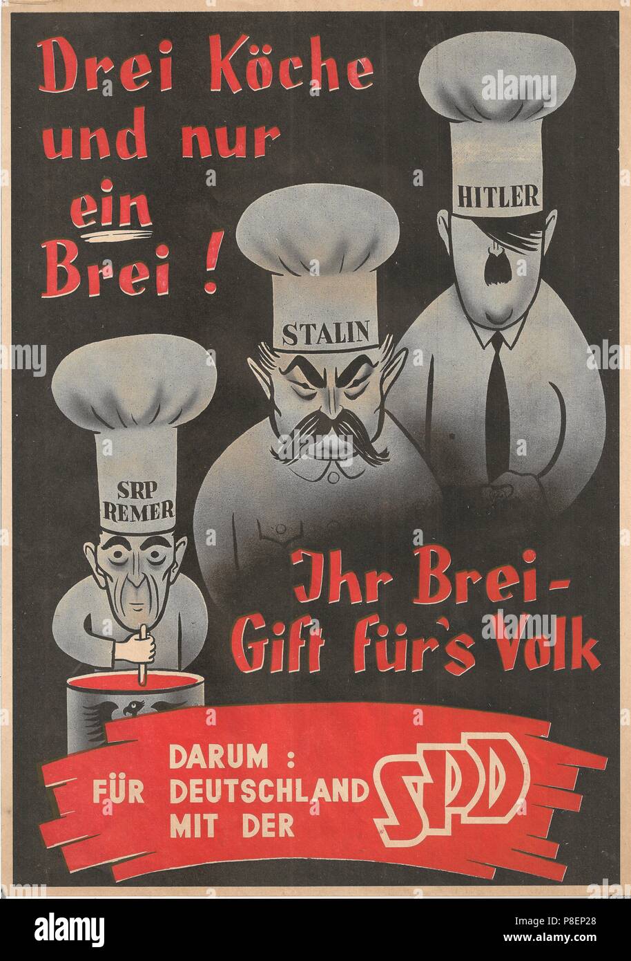 Trois cuisiniers. L'affiche de la SPD. Musée : collection privée. Banque D'Images