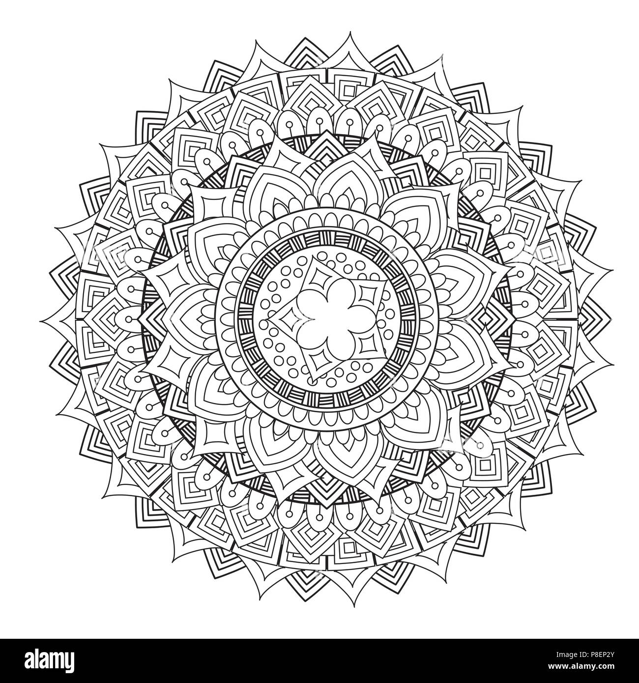 Mandala Fleur Illustration Vectorielle Motif Oriental