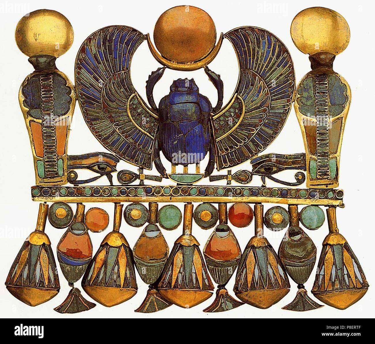 Scarabée pectoral de la tombe de Toutankhamon. Musée : le Musée égyptien, Le Caire. Banque D'Images