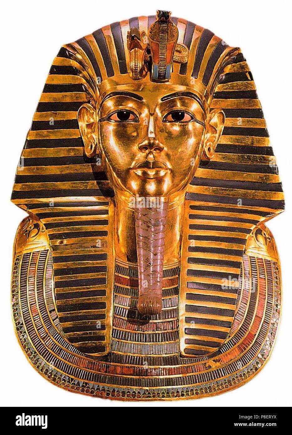 Masque de la momie de Toutankhamon à partir de la tombe de Toutankhamon. Musée : le Musée égyptien, Le Caire. Banque D'Images