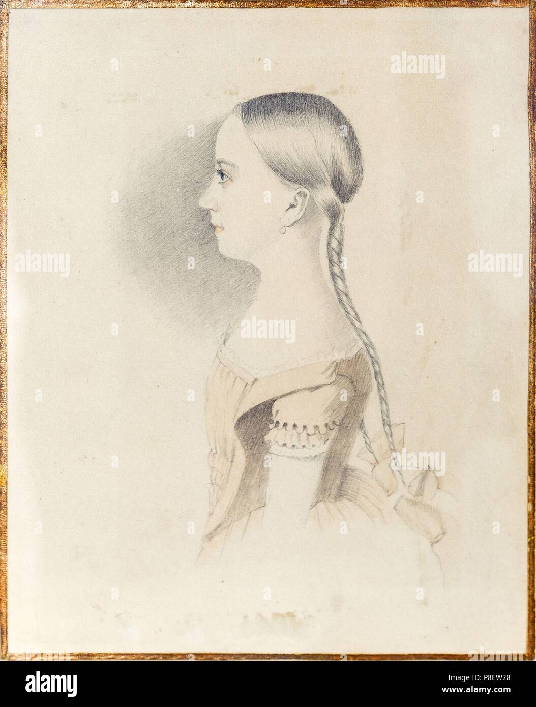 Portrait de Maria Alexandrovna Pushkina (1832-1919). Musée : A. Pouchkine Memorial Museum, Saint-Pétersbourg. Banque D'Images