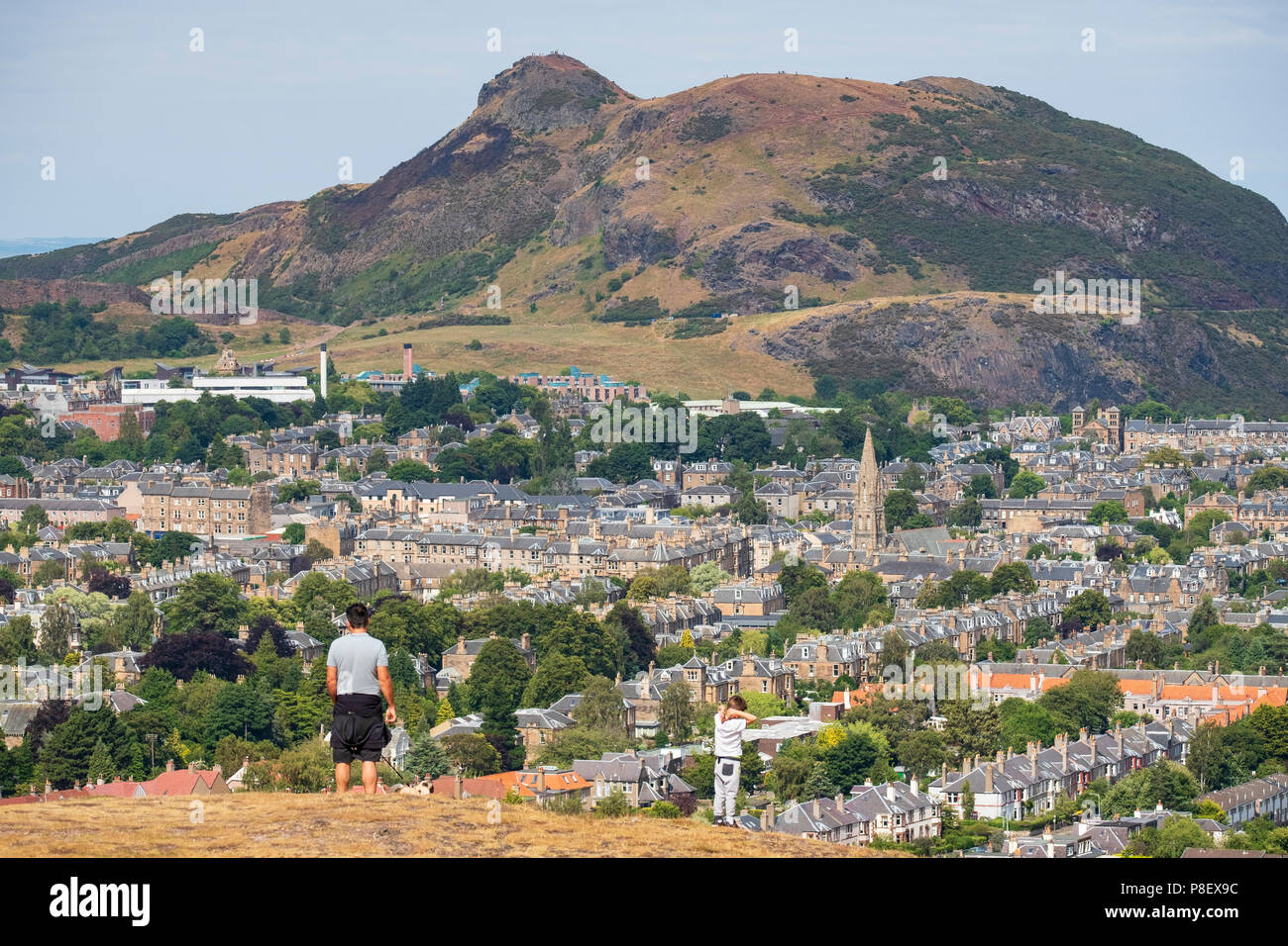 Vue sur le siège d'Arthur hill de Blackford Hill , Edinburgh, Ecosse, Royaume-Uni Banque D'Images