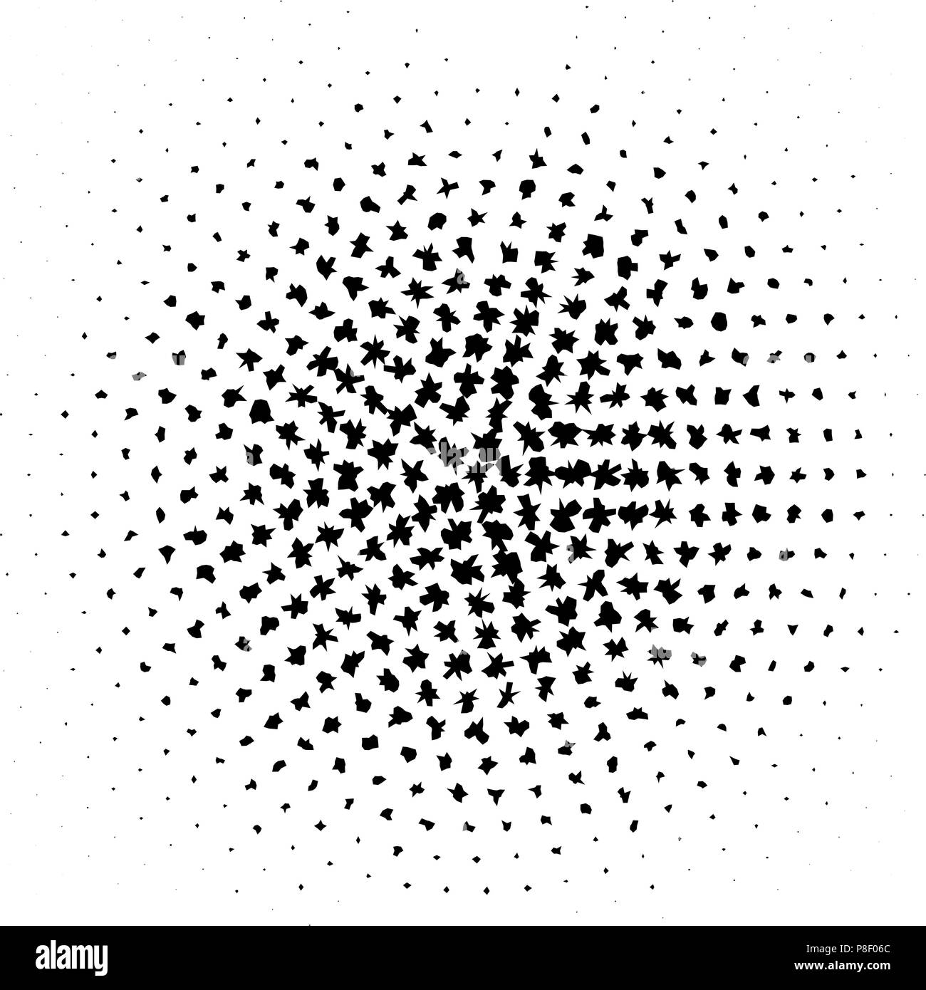 Vector halftone dots. Taches noires sur fond blanc. texture tour Illustration de Vecteur
