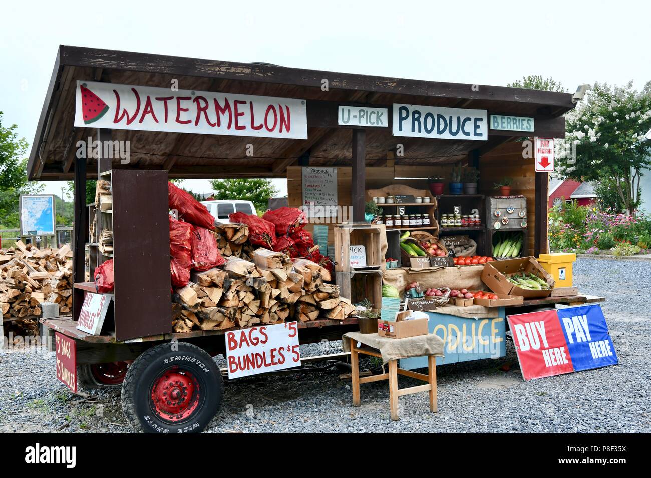 Produire stand, USA Banque D'Images