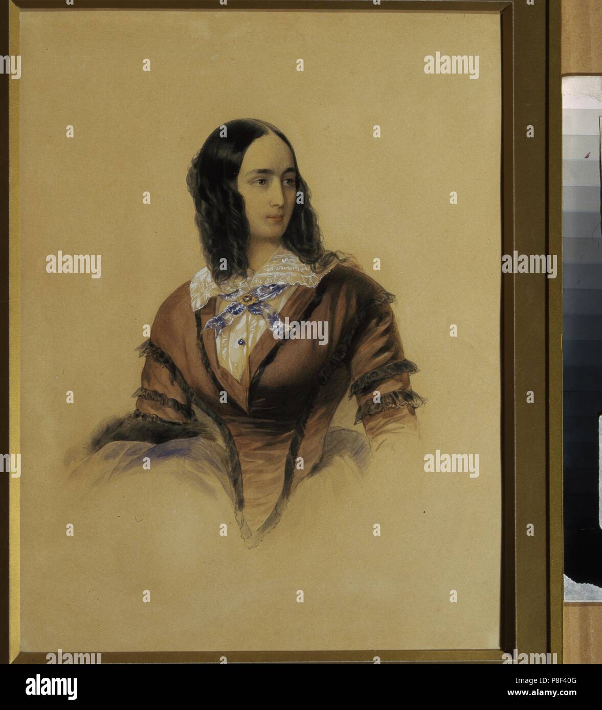 Portrait de Natalia Pushkina, l'épouse du poète Alexandre Pouchkine. Musée : Institut de la littérature russe (Pushkin-House IRLI), Saint-Pétersbourg. Banque D'Images