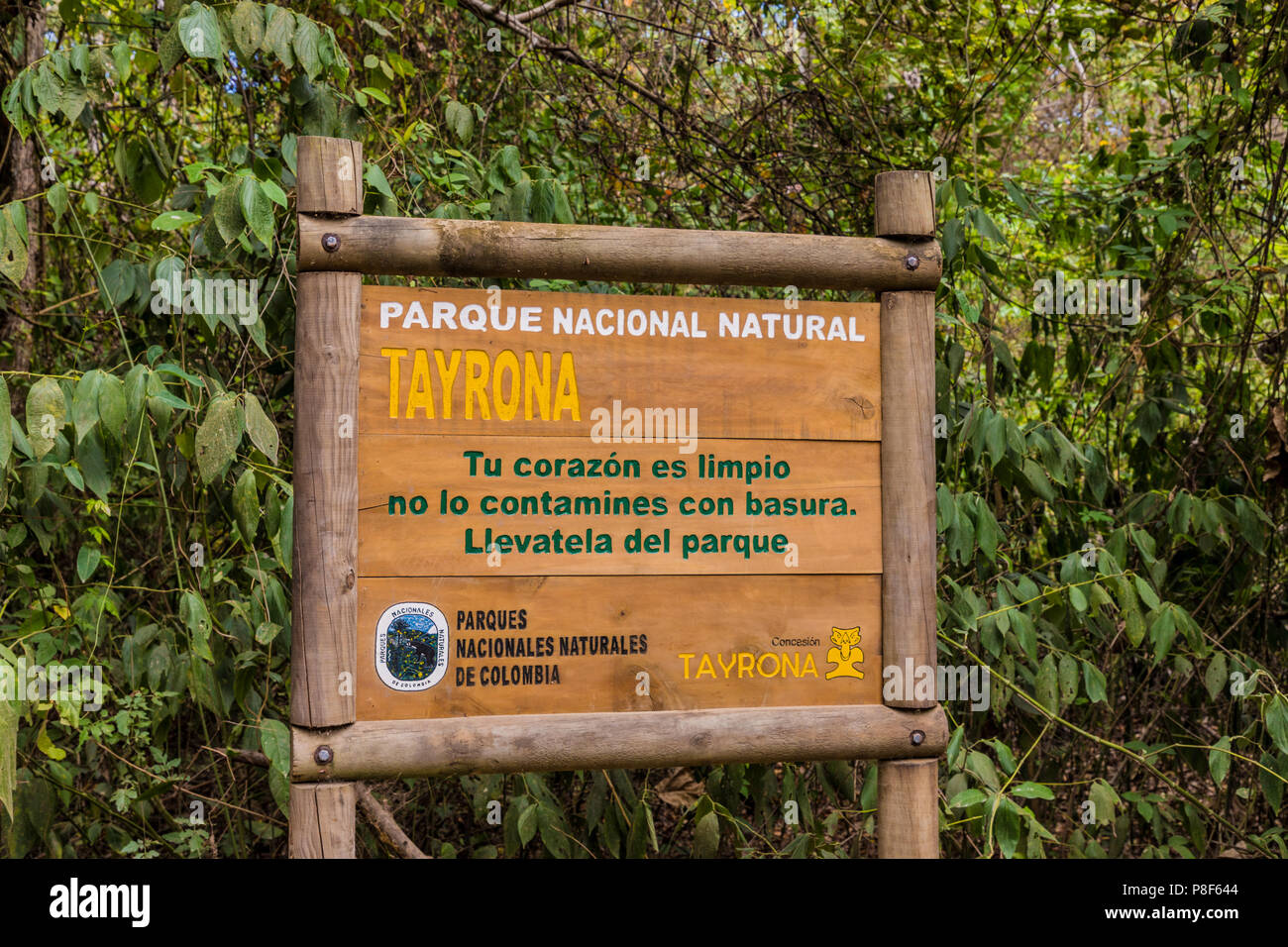Une vue dans le Parc National Tayrona en Colombie Banque D'Images