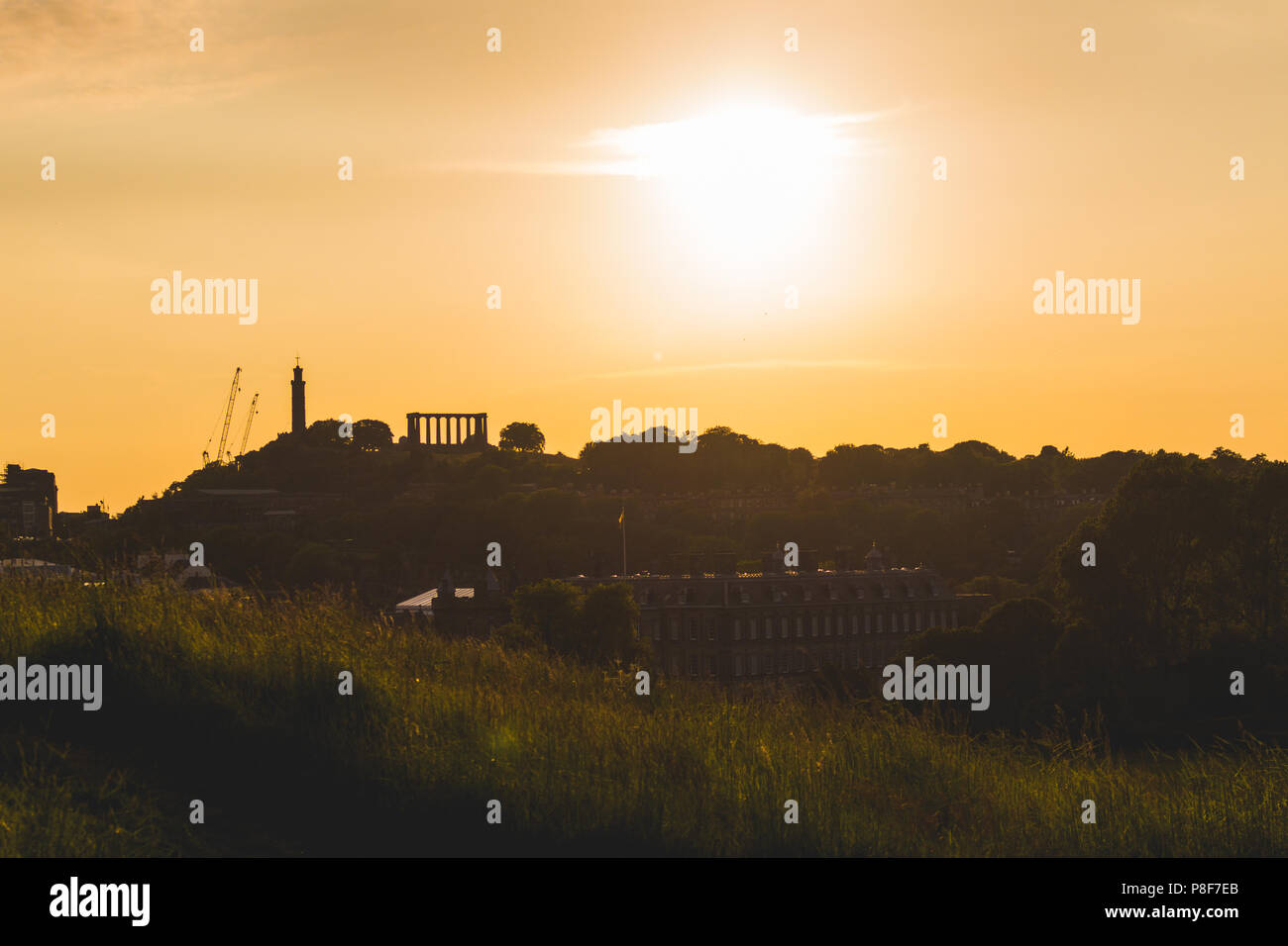 Coucher de soleil sur Edinburgh Banque D'Images