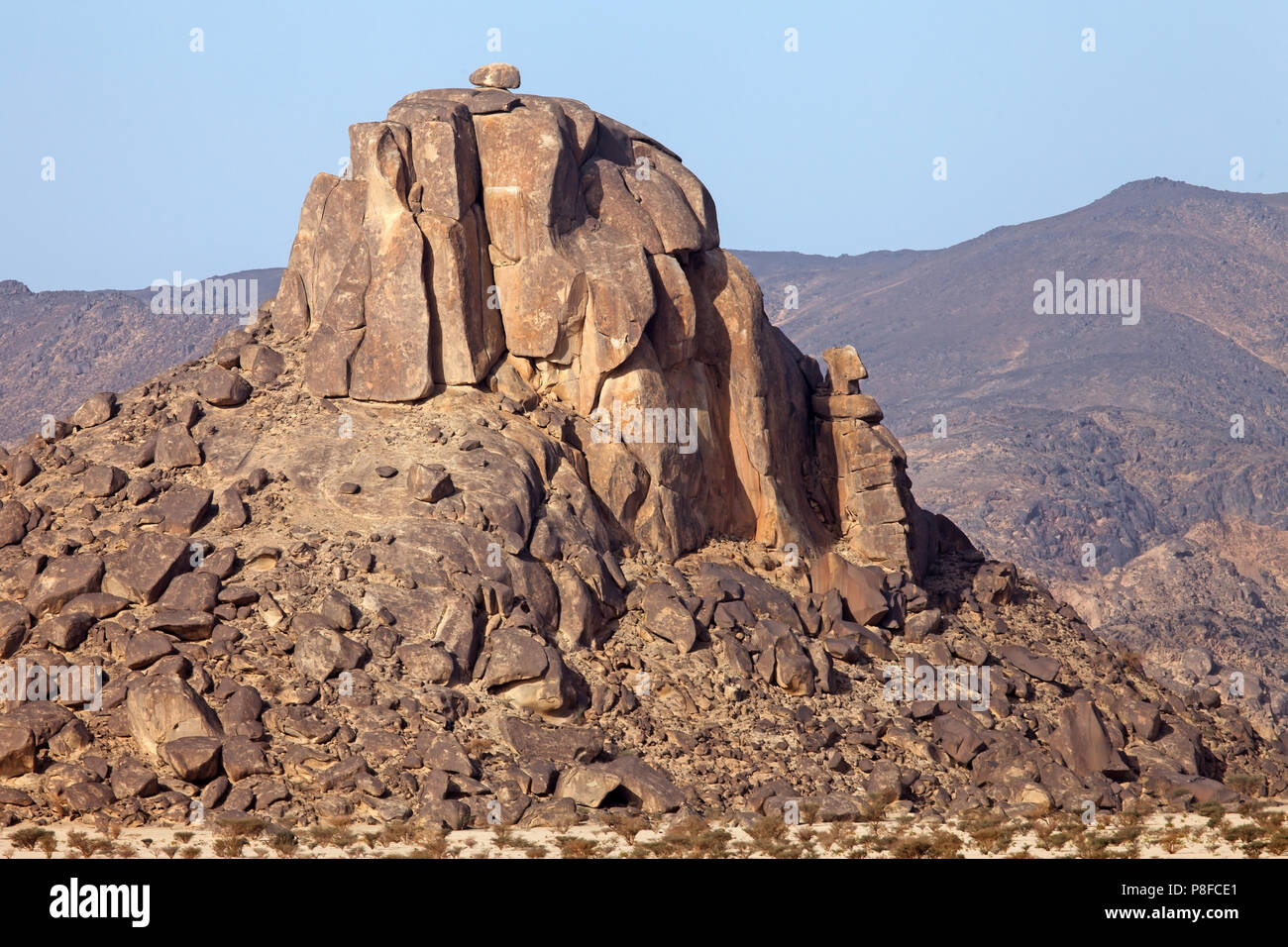 Paysage de montagne dans le désert, l'Arabie Saoudite Banque D'Images