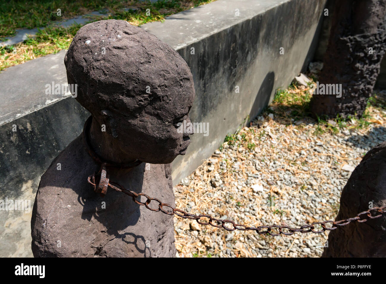 STONE Town, Zanzibar - 9 janvier 2015 : Monument d'esclaves aux victimes de l'esclavage Banque D'Images