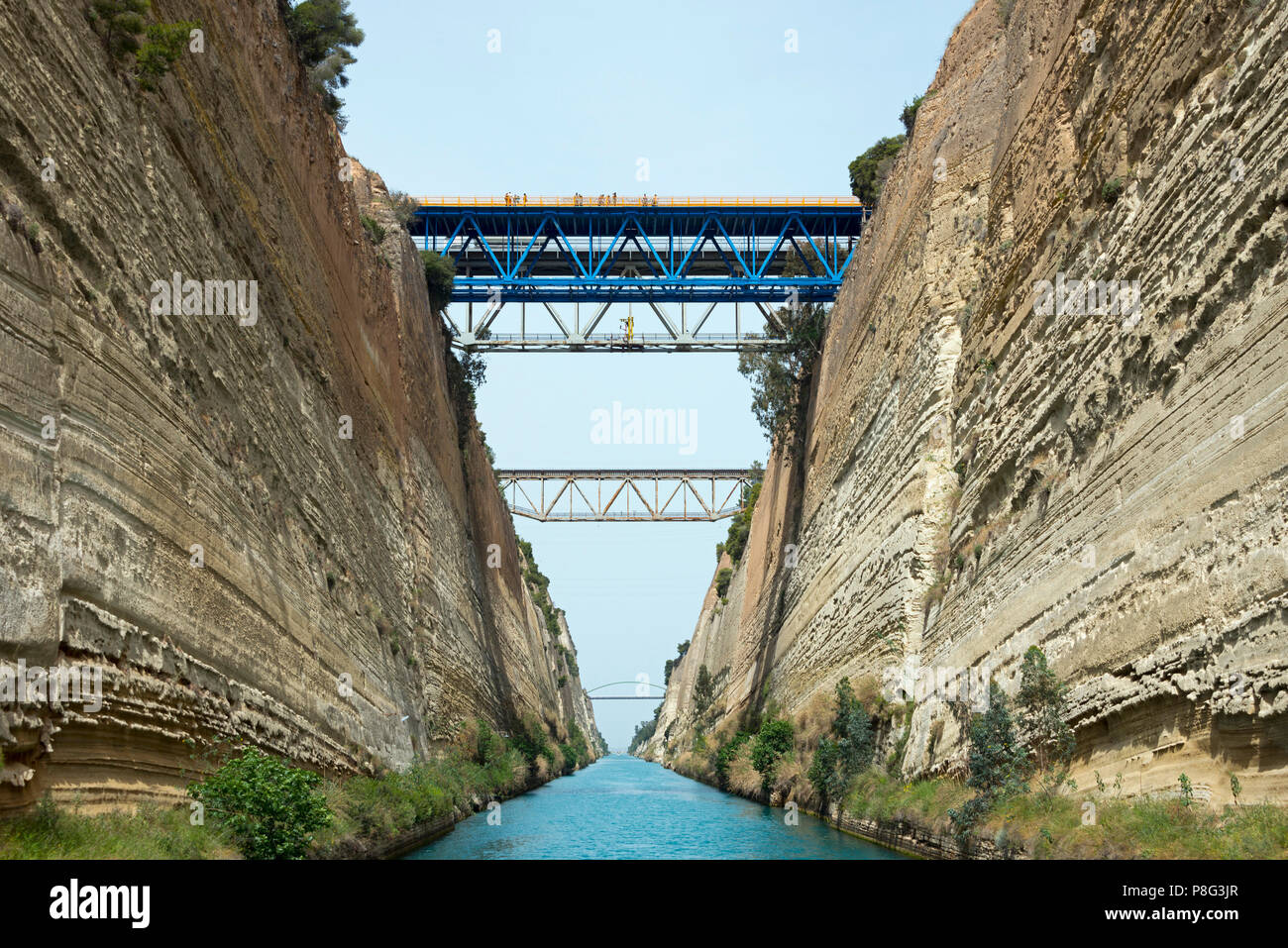 Canal de Corinthe, le Péloponnèse, Grèce Banque D'Images