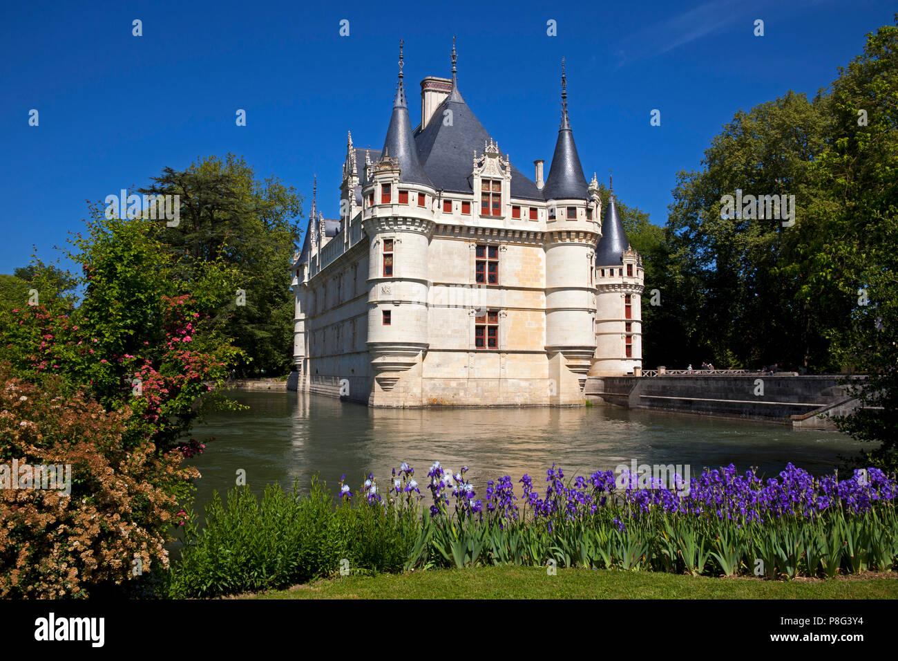 Azay le Rideau chateau, Indre-et-Loire, France, Europe Banque D'Images