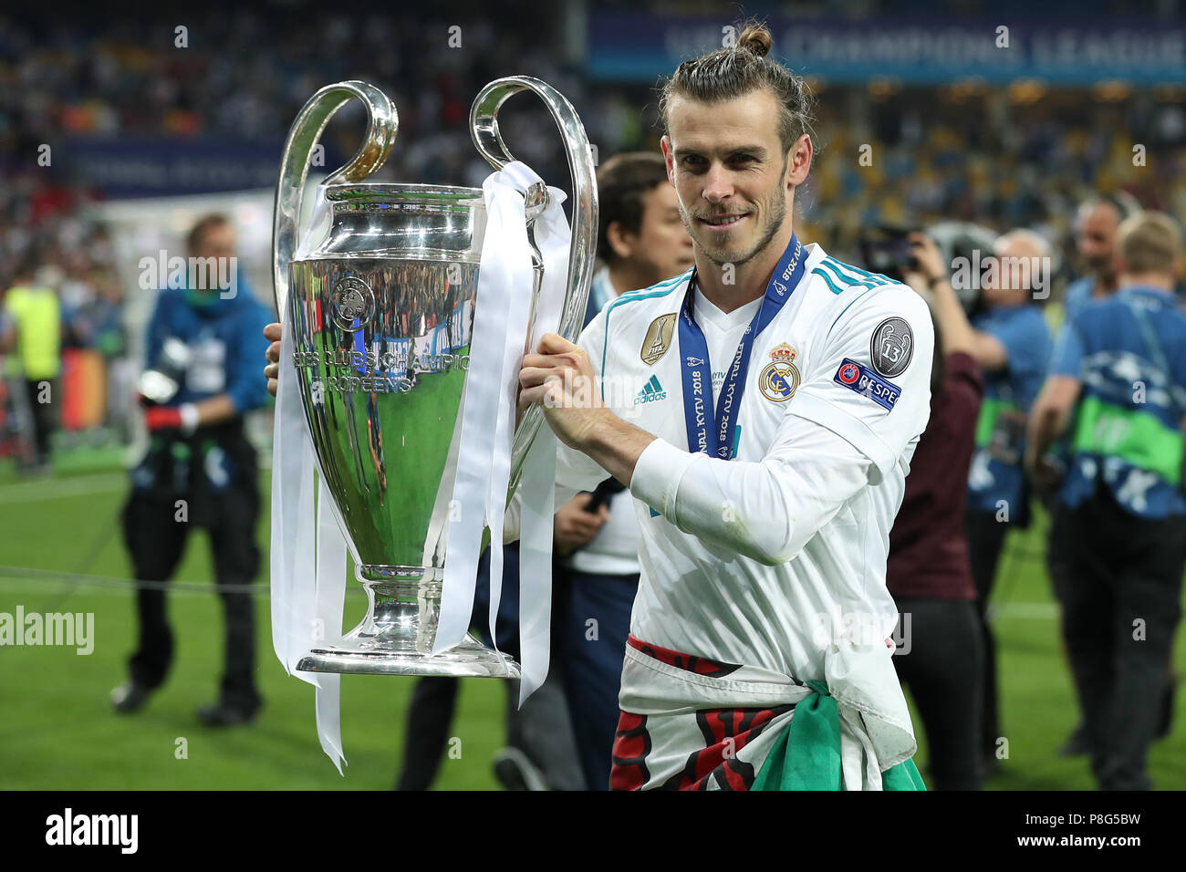 Kiev, UKRAINE - le 26 mai 2018 : Gareth Bale du Real Madrid avec l'UEFA  Champions League Trophy. Finale de la Ligue des Champions Real Madrid -  Liverpool. Olymp Photo Stock - Alamy