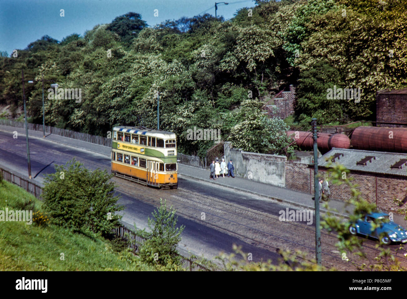 Vue du canal de Glasgow Tramway n°1338 route 18 sur 21/05/1961 Banque D'Images