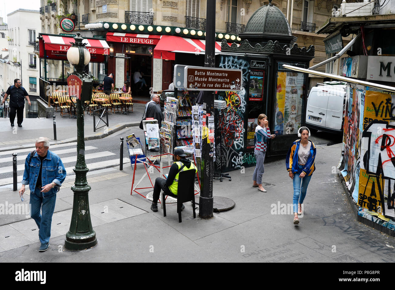 La station de métro Lamarck Caulaincourt Paris France Photo Stock