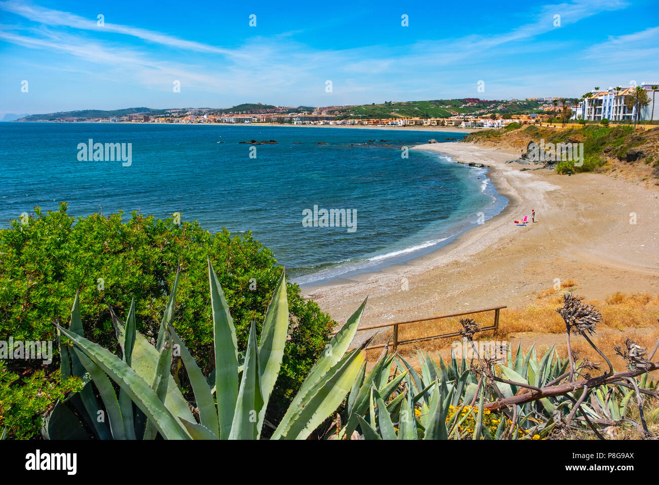 Plage. Playa Ancha, Casares. La province de Malaga Costa del Sol. Andalousie Le sud de l'Espagne, Europe Banque D'Images