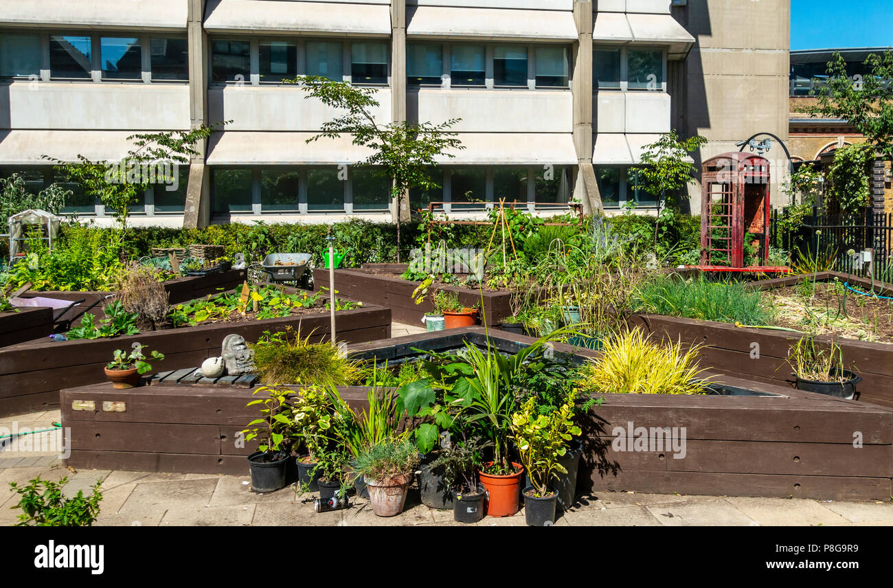 Une partie de la rue Melior jardin communautaire, une utilisation mixte, oasis' sur un ancien négligé du London Bridge, qui fournit maintenant des produits frais locaux Banque D'Images