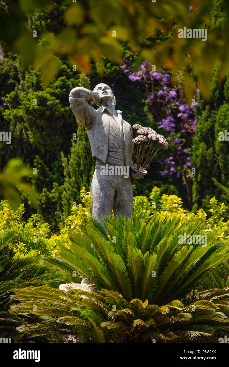 Statue de l'Biznaguero traditionnelles, la ville de Malaga. Costa del Sol, Andalousie. Le sud de l'Espagne Europe Banque D'Images
