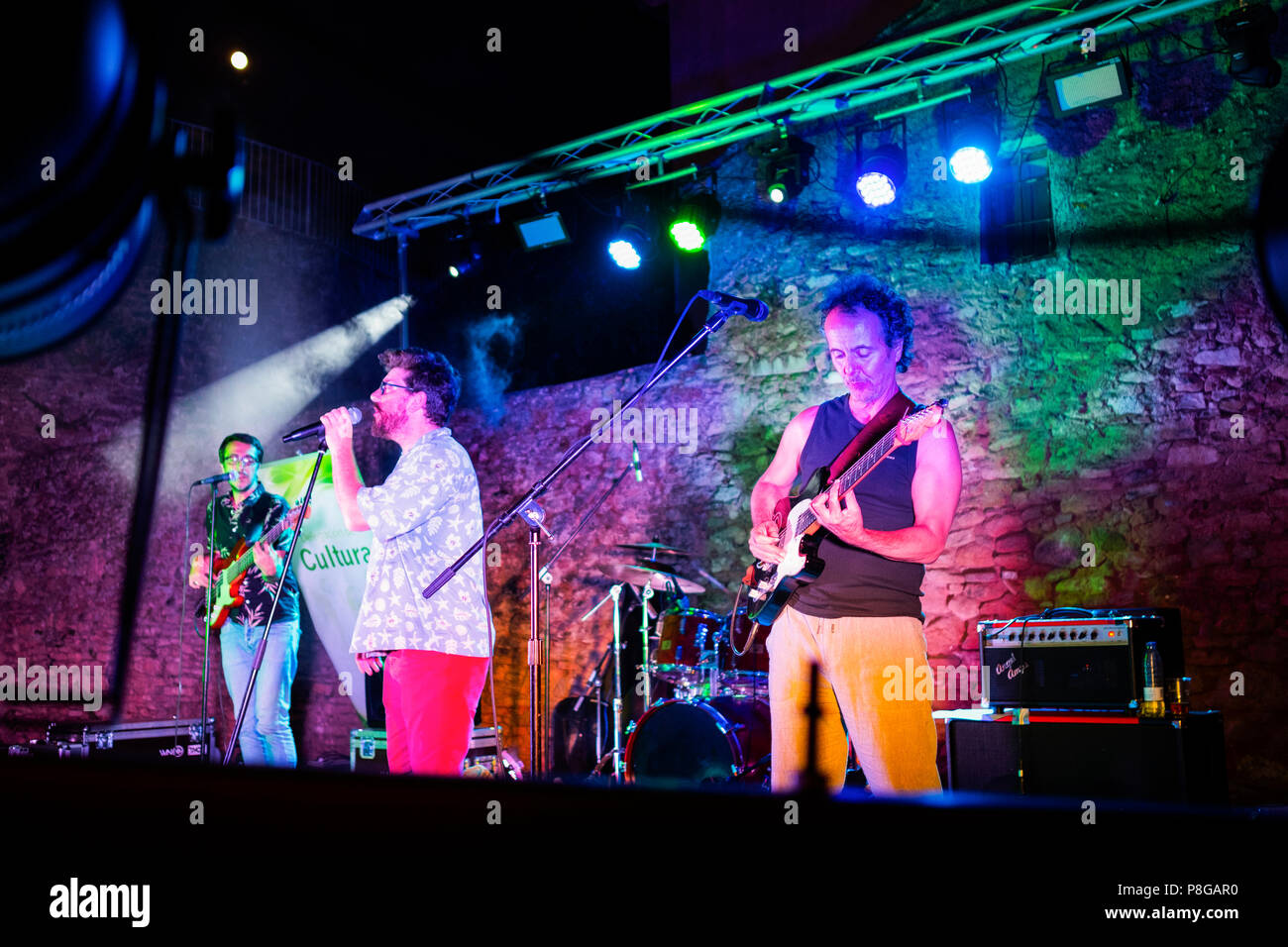 Tabletom music group, les concerts sur nuits d'été. Ville historique de Ronda. La province de Malaga Andalousie. Le sud de l'Espagne Europe Banque D'Images