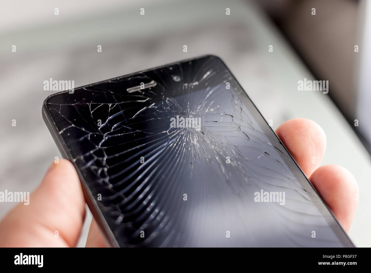 Broken Glass de téléphone intelligent Banque D'Images