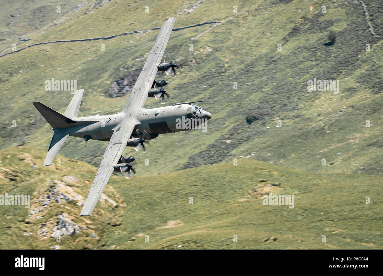 Un avion Hercules C-130 en passant par la boucle de Mach en juillet 2018 Banque D'Images