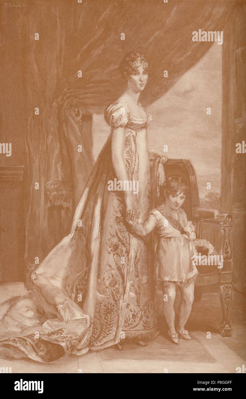 «Eugénie-Hortense de Beauharnais - épouse de Louis Bonaparte, Reine de Hollande', 1807, (1896). Artiste : Frank français. Banque D'Images