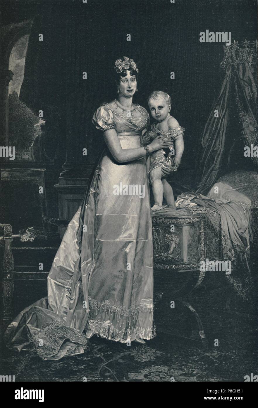 'Maria Louisa et le roi de Rome", 1812, (1896). L'archiduchesse Marie Louise d'Autriche (1791-1847), seconde épouse de Napoléon, avec leur fils Napoléon&# xe9;sur Banque D'Images