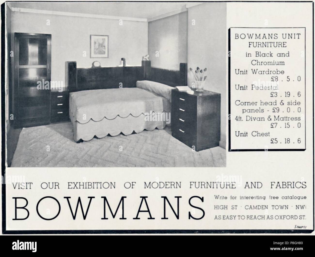 'Bowmans - Visitez notre exposition de mobilier moderne et de tissus", 1935. De l'Art Décoratif 1935 - Year-Book du Studio, par C.G. Holme. [Le Studio Banque D'Images