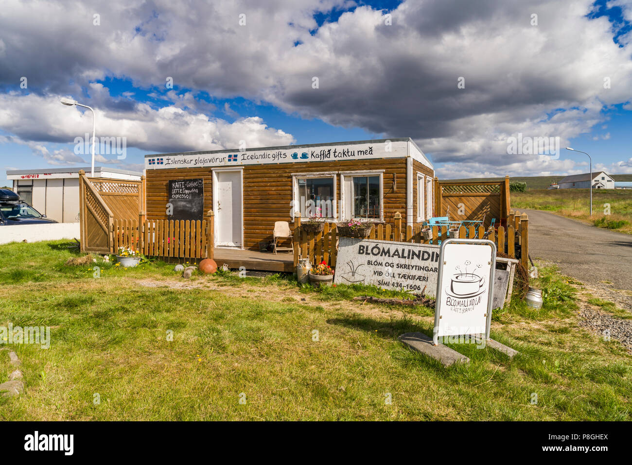 Petite boutique, Budardalur, dans l'ouest de l'Islande Banque D'Images