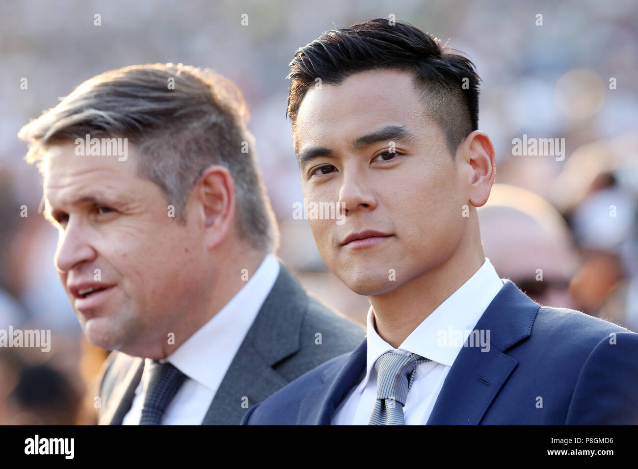 Hong Kong, Chine, Portrait de l'acteur Eddie Peng (droite) et Juan-Carlos Capelli Banque D'Images