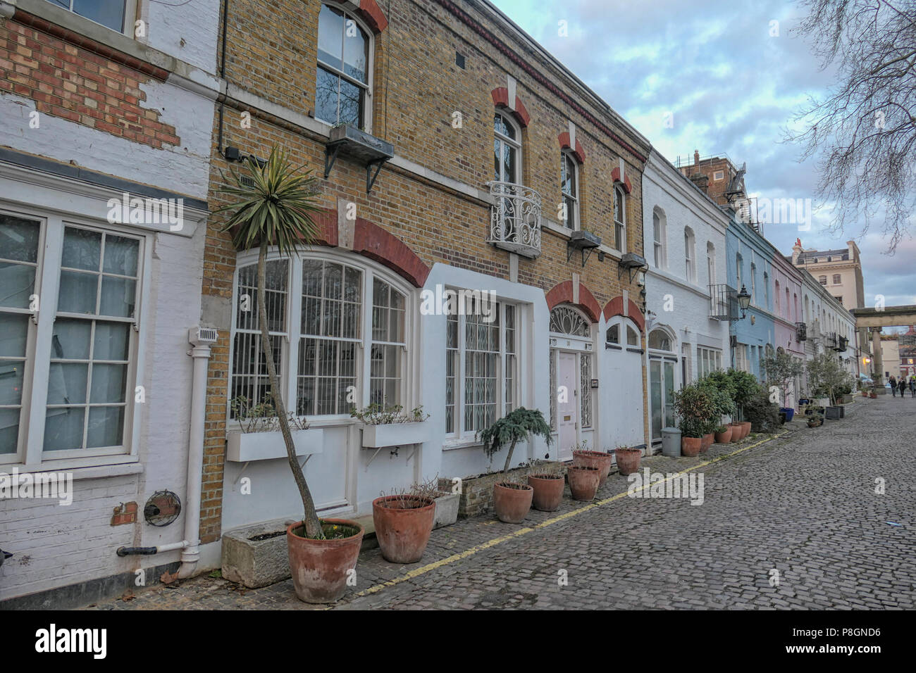 London Mews Houses in South Kensington, UK Banque D'Images