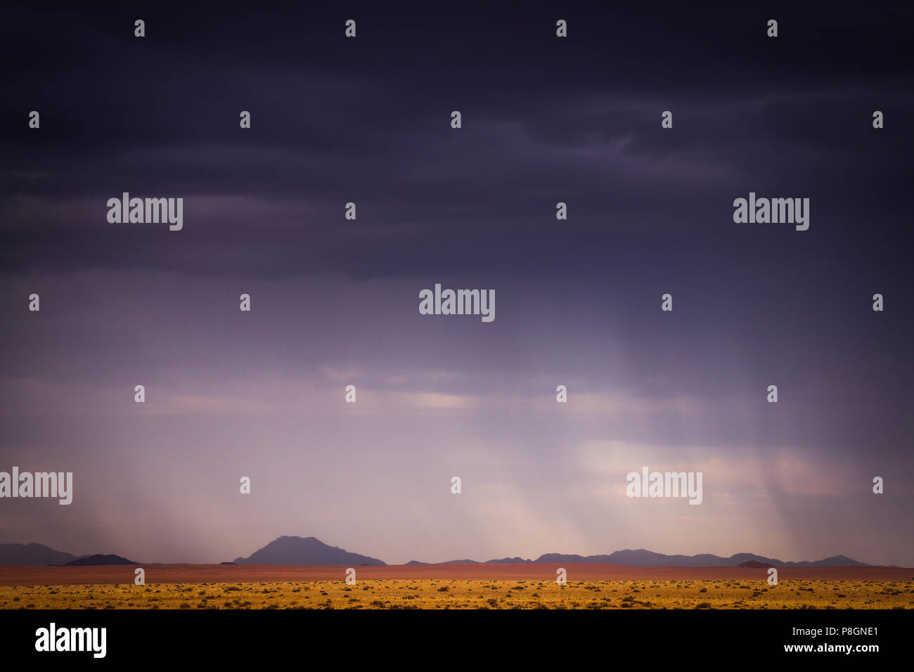 Un gros orage dans le désert de Namibie Banque D'Images