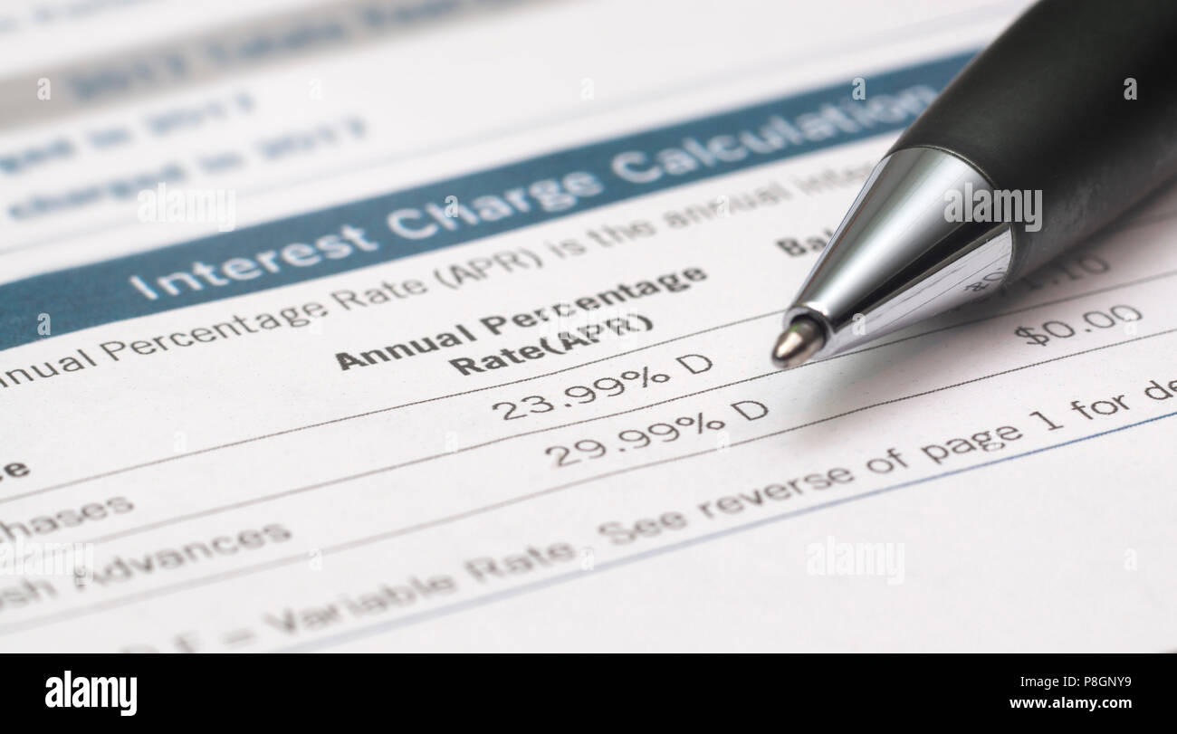 Déclaration de la Banque mondiale montre des taux d'intérêt avec Pen Banque D'Images