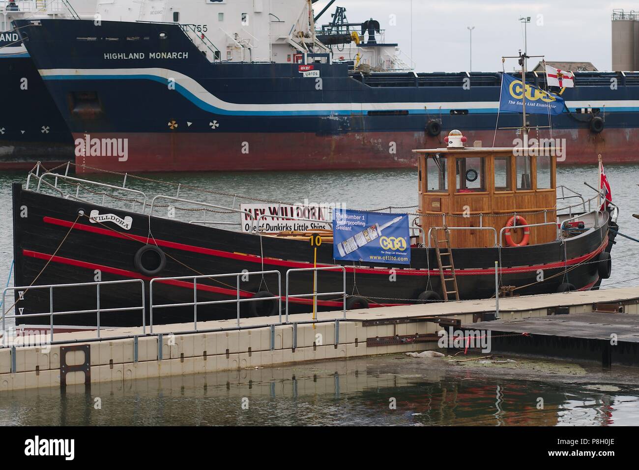 Sunderland, Angleterre, 11 juillet 2018. La M.F.V. Willdora qui est en cours de restauration à Sunderland et a été l'un des peu d'Dunkirks bateaux amarrés dans le port de Sunderland lors de la Tall Ships Races. Crédit : Colin Edwards/Alamy Live News. Banque D'Images