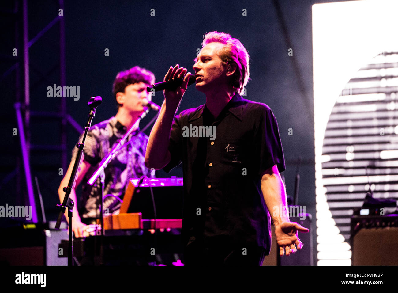 Brescia, Italie. 11 juillet, 2018. Gardone Riviera Brescia Italie 11 juillet 2018 Franz Ferdinand live au Anfiteatro del Vittoriale © Roberto Finizio / Alamy Live News Banque D'Images