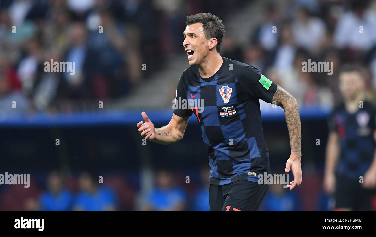 Moscou, Russie. 11 juillet, 2018. Mario Mandzukic (Croatie). GES/football/Coupe du Monde 2018 Russie : demi-finale : Croatie - Angleterre, 11.07.2018/GES/soccer/football Worldcup 2018 Russie : demi-finale : la Croatie contre l'Angleterre, Moscou, le 11 juillet 2018 | Le monde d'utilisation : dpa Crédit/Alamy Live News Banque D'Images