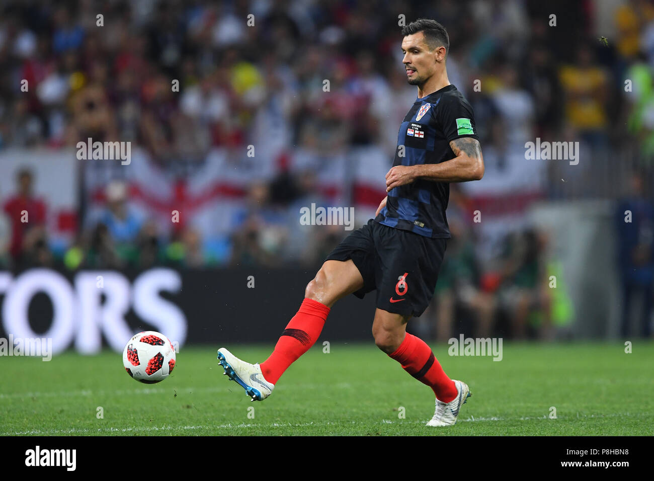 Moscou, Russie. 11 juillet, 2018. Dejan Lovren (Croatie). GES/football/Coupe du Monde 2018 Russie : demi-finale : Croatie - Angleterre, 11.07.2018/GES/soccer/football Worldcup 2018 Russie : demi-finale : la Croatie contre l'Angleterre, Moscou, le 11 juillet 2018 | Le monde d'utilisation : dpa Crédit/Alamy Live News Banque D'Images