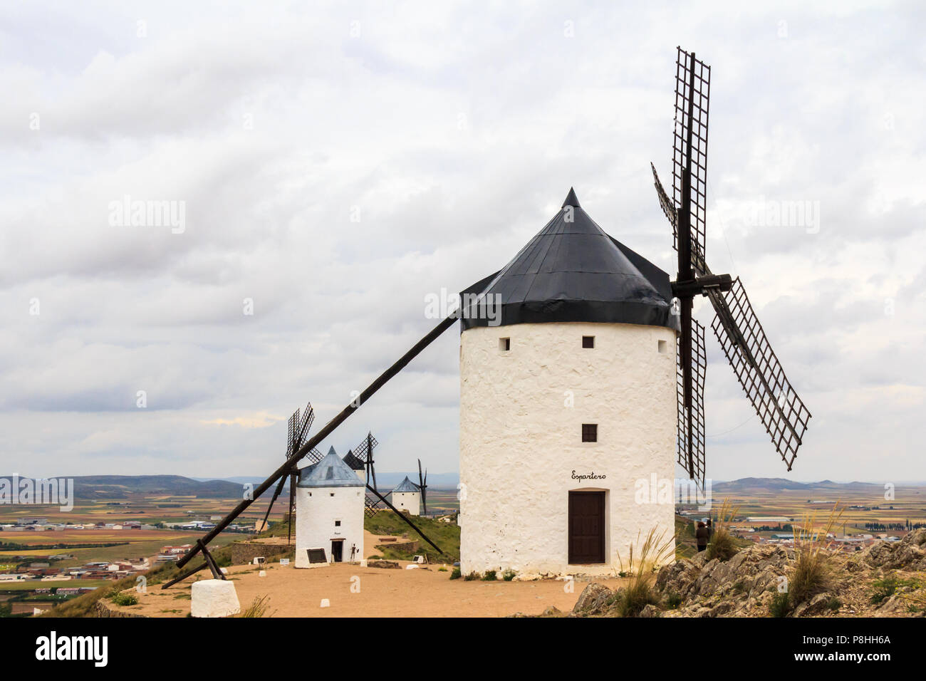 Les moulins à vent Consuegra, Espagne Banque D'Images