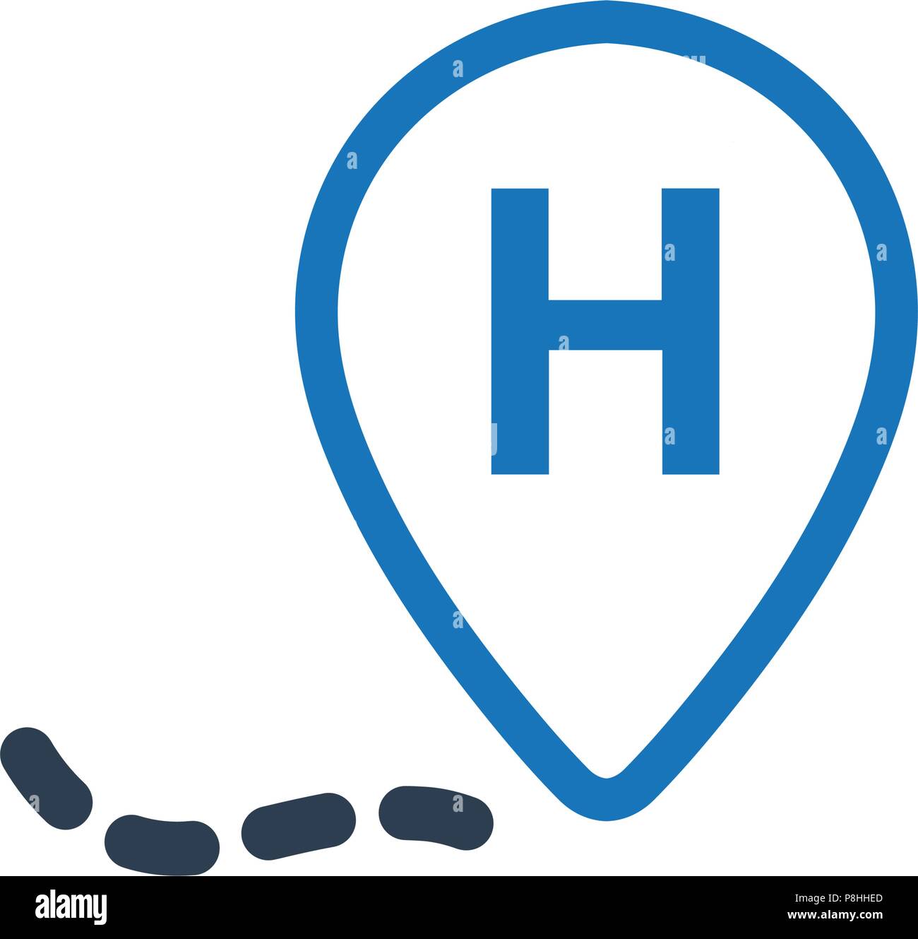 L'icône de localisation de l'hôpital Illustration de Vecteur