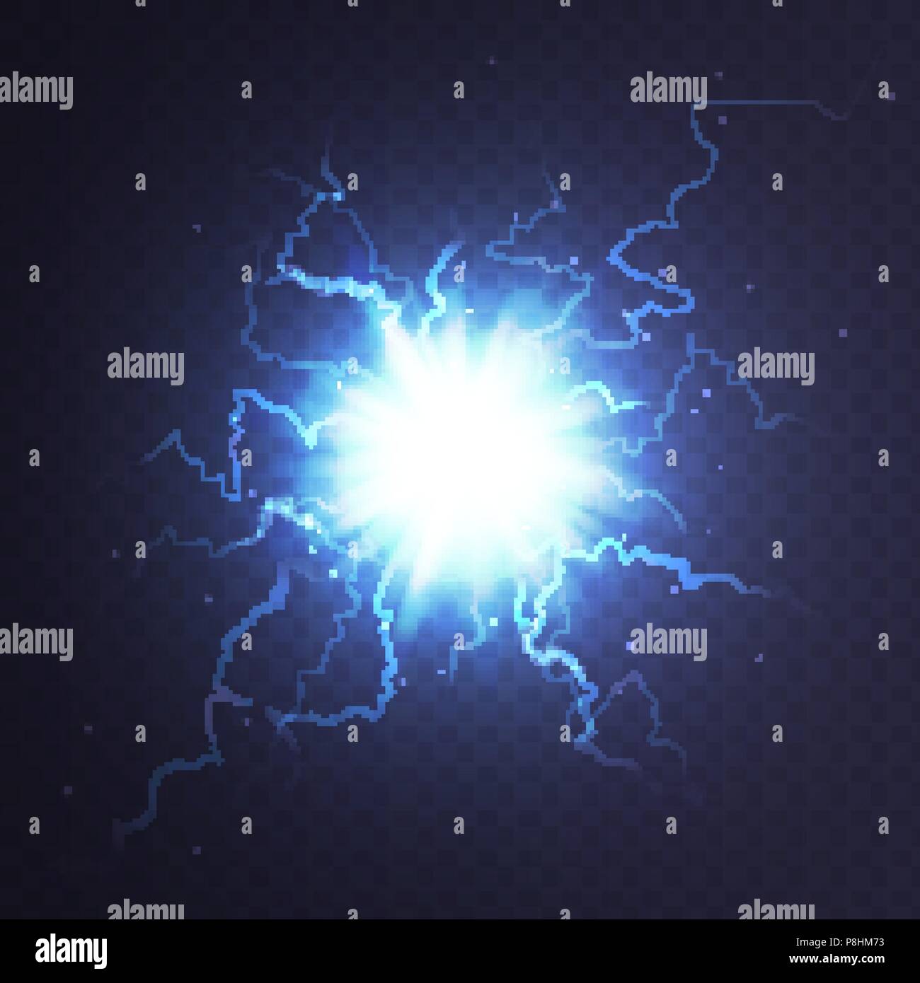 La foudre en boule d'illustration vectorielle Stock un arrière-plan transparent. Sphère plasma abstrait. Décharge électrique. EPS 10 Illustration de Vecteur