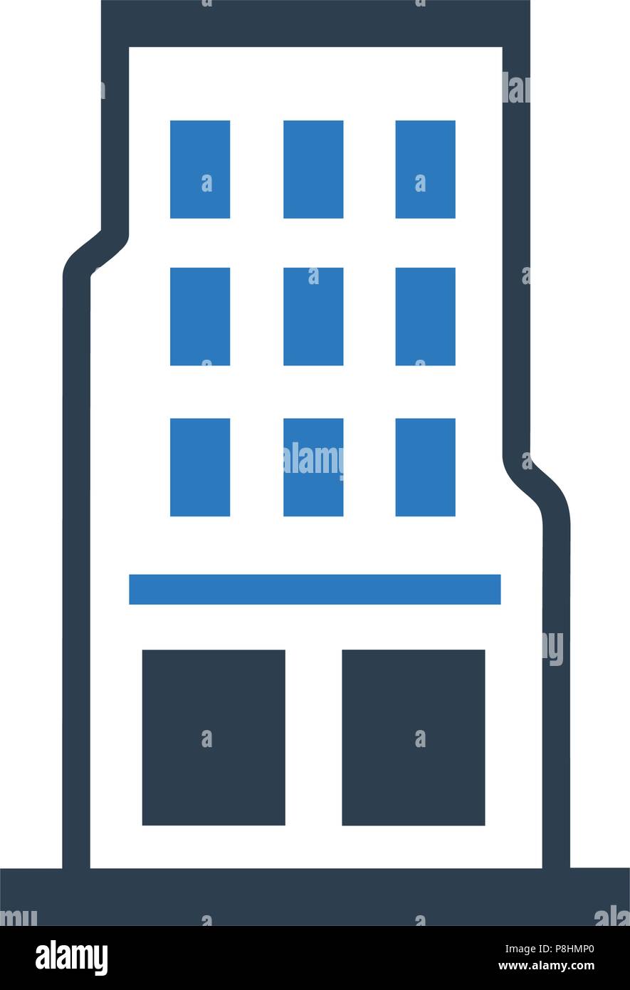 Icône de l'immeuble de bureaux Illustration de Vecteur