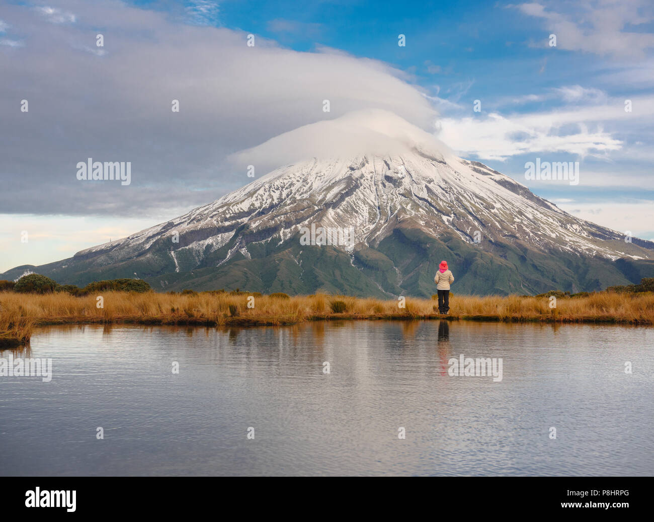 Randonnées au Majestic Mt Taranaki, Egmont National Park, New Zealand. Banque D'Images