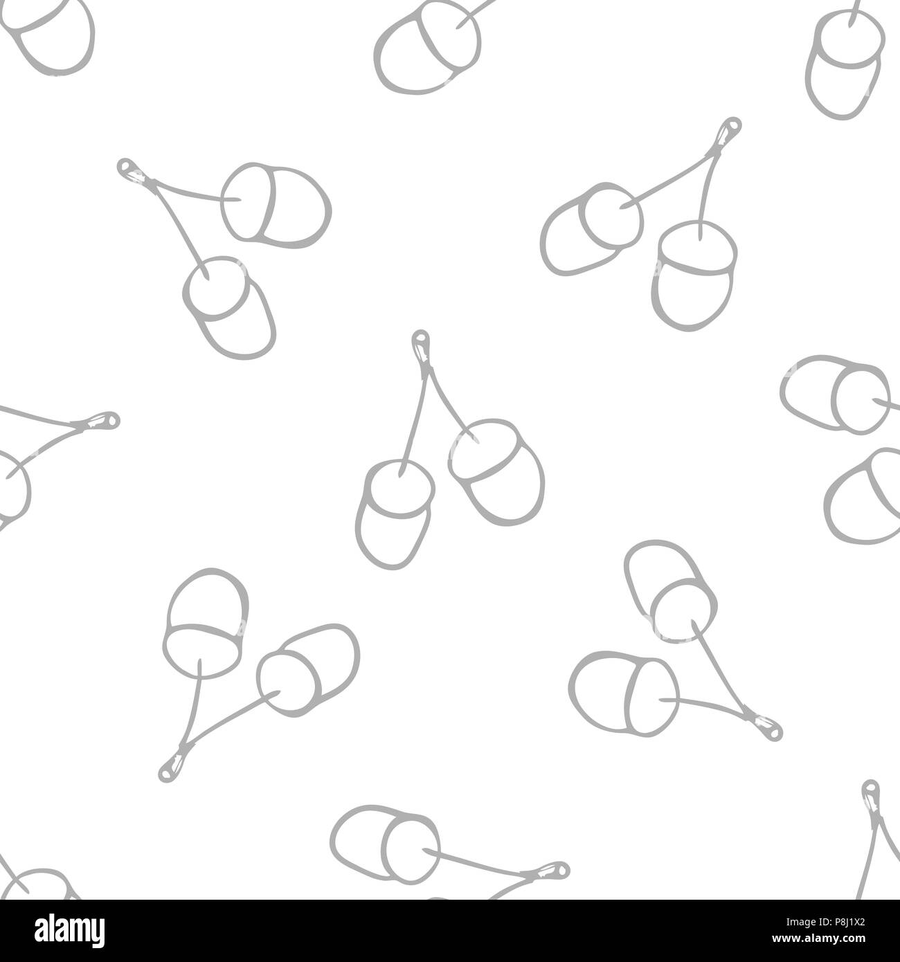 Vecteur de fond transparente de l'automne avec les glands. Illustration monochrome. Illustration de Vecteur