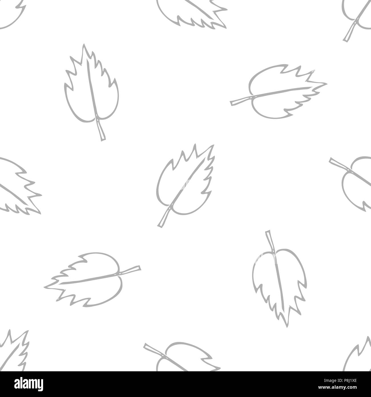 Noir et blanc modèle vectoriel continu avec les feuilles d'automne. Illustration de Vecteur