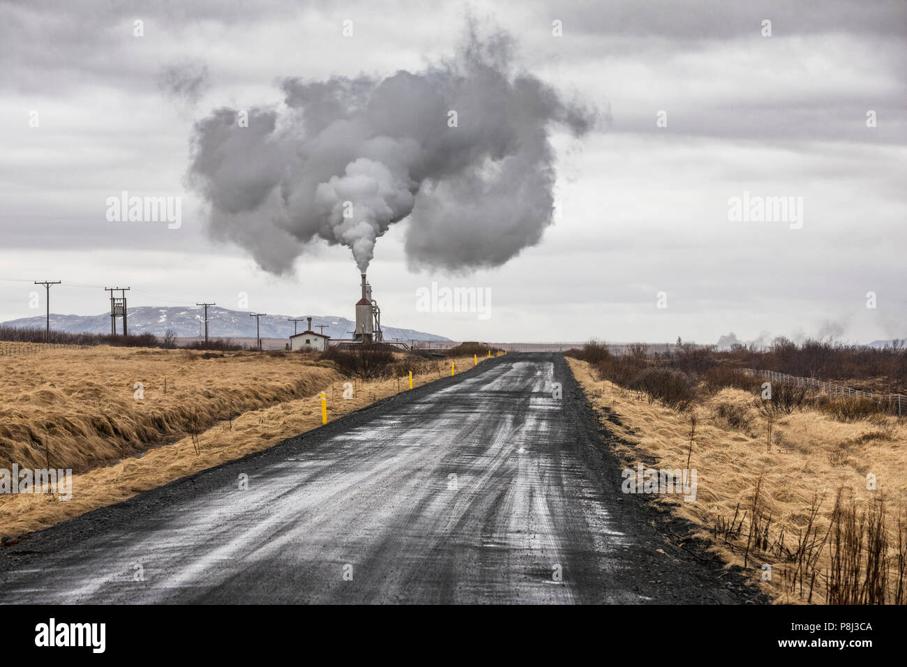 L'énergie géothermique en Islande station près de Reykjavik Banque D'Images