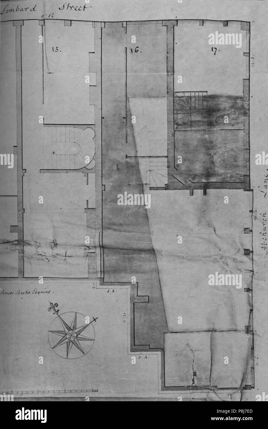 'Plan Masse de la Lloyd's Coffee House (No. 16 Lombard Street) en 1773", (1928). Artiste : Inconnu. Banque D'Images