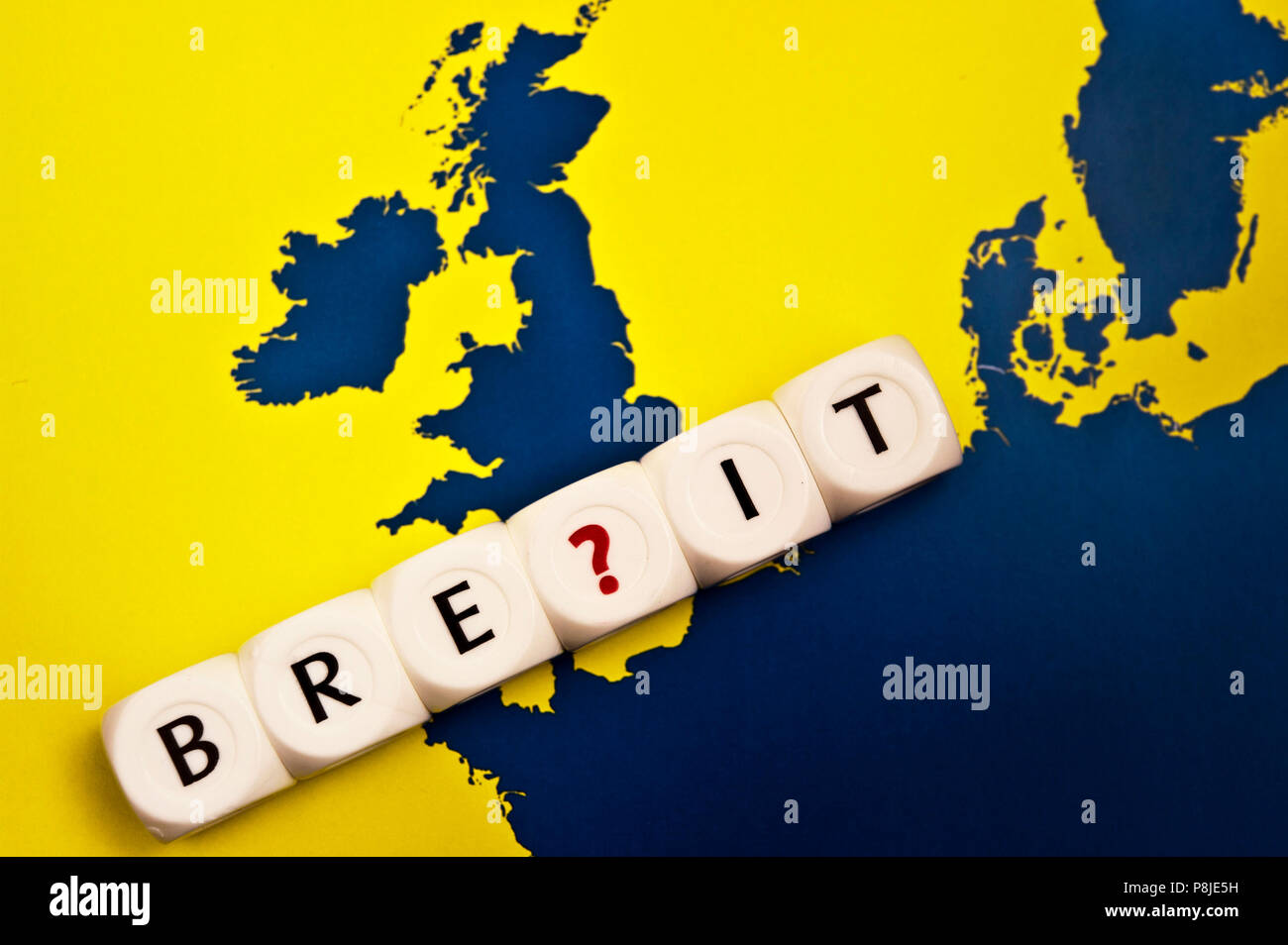 Image conceptuelle pour la culture des doutes sur l'Europe Union européenne Royaume-uni laissant ou Brexit Banque D'Images