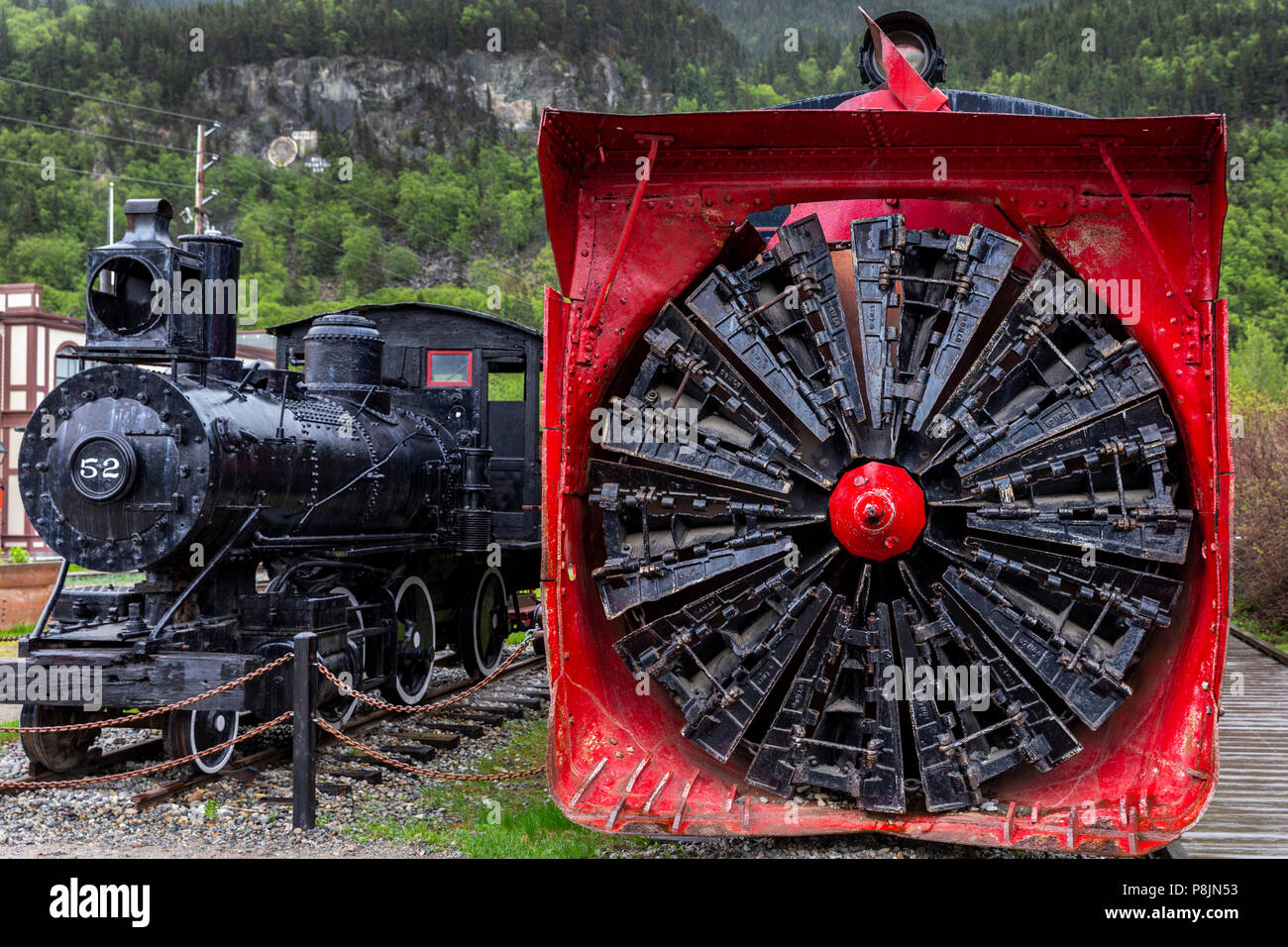White Pass & Yukon Railroad Company, Skagway, Alaska, United States, USA, le mardi 22 mai, 2018. Banque D'Images