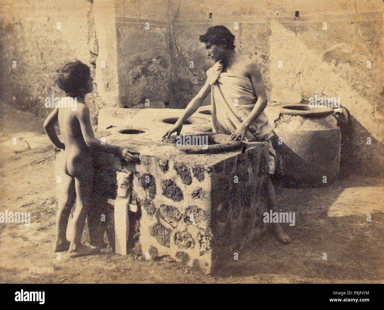 . 465 Pluschow, Wilhelm von (1852-1930) - n. 0587 recto - Pompei, Termopolio Banque D'Images
