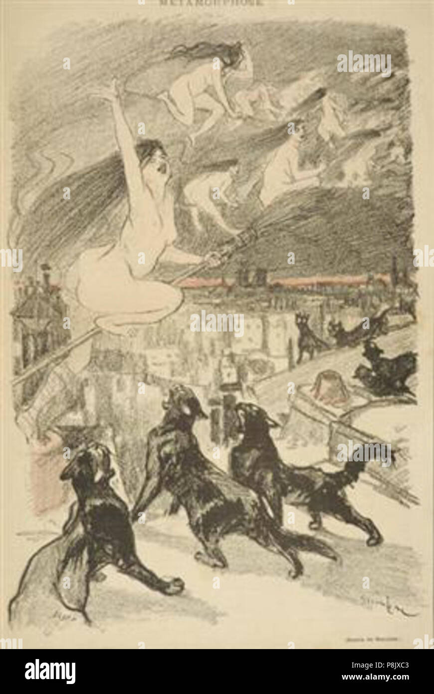 . 536 Steinlen - metamorphose-1893 Banque D'Images