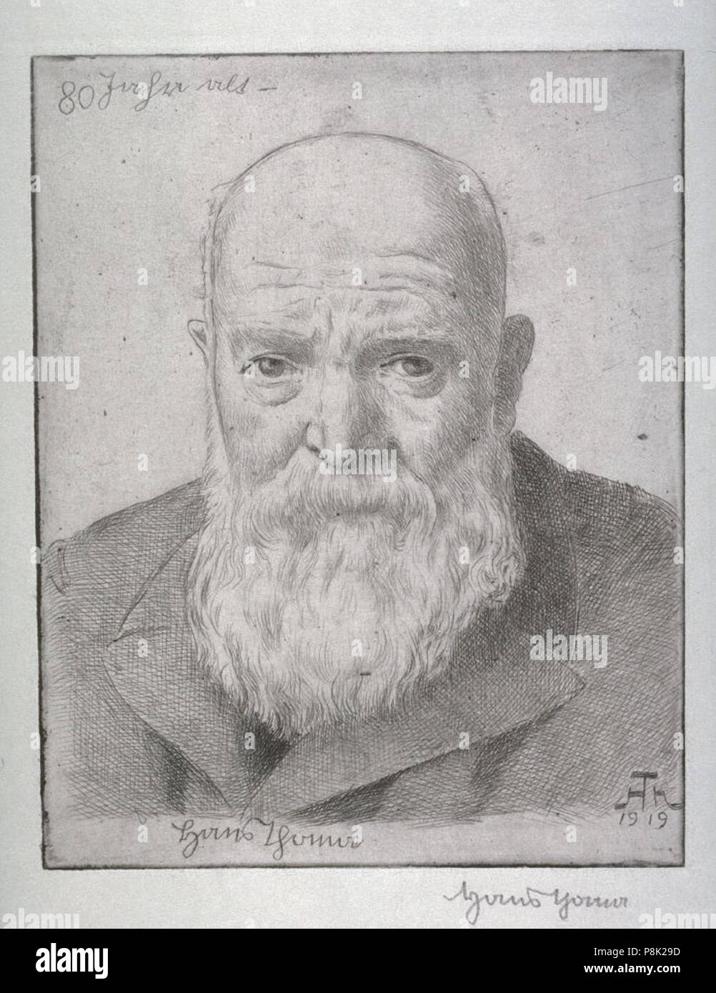 555 Hans Thoma - Selbstporträt im Alter von 80 Banque D'Images